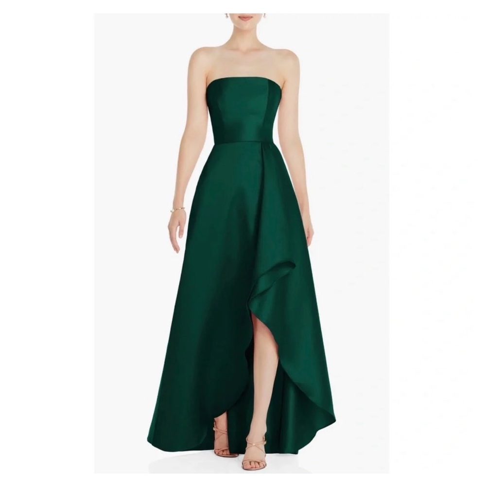 NWT Alfred Sung Hunter Green Bridesmaid Dress, Prom Gown, Formal Black Tie Sz 12